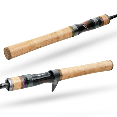 HANDING Magic L Ultralight Fishing Rod, 2PCS Ultralight Spinning Rod, Fuji O+A Ring Guides, 4-6lb Line Rating, 30T Carbon Fiber BFS Fishing Rod for Trout, Bluegill, Panfish, 1/32-3/8 oz. Lure Rating