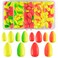 Dr.Fish Fishing Rig Floats Kit Pompano Rig Surf Fishing Floats Walleye Crawler Harness Lure Making Supplies Bullet Shape Oval Foam Bobbers 120 Pieces Oval
