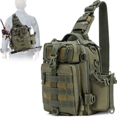 BLISSWILL Fishing Backpack with Rod Holder Fishing Tackle Bag Fishing Gear Bag Fishing Gifts for men