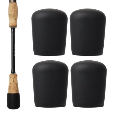 Dovesun Fishing Rod Butt Cushion Fishing Rod Seat Cushions Fishing Rod Protector Fishing Rod Butt Cap End Fishing Rod Holders Small(1.22in) Black 4pcs