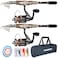 PLUSINNO Fishing Rod and Reel Combos Carbon Fiber Telescopic Fishing Pole with Reel Combo Sea Saltwater Freshwater Kit Fishing Rod Kit