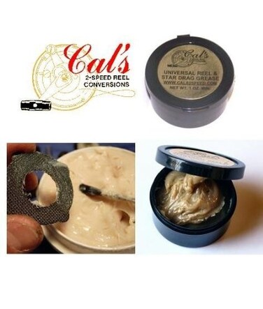 Cal's Universal Reel and Star Drag Grease Multi Use 1 Pound Tub (Tan, 1 Ounce)