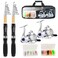 Fishing Pole Set Fishing Rod and Reel Combo,2PCS 2.1M/6.89FT Collapsible Fishing Rod Set with 2PCS Spinning Reels 2 Set of Lures Baits and a Carrier Bag,Prefect for Fishing Travel (2.1M/6.89FT)