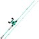 One Bass Fishing Rod Reel Combo, Baitcasting Fishing Pole with Graphite 2Pc Blanks - Turquoisee- Left Handed - 6'