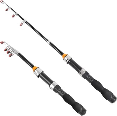 Telescopic Fishing Rod, Collapsible Fishing Rod Small Extendable Fishing Rod for Saltwater and Freshwater, Lightweight and Compact Design, 3.2 Feet