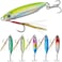 Jigging Lure Lead Fish,5pcs/10pcs Metal Jig Fishing Lure with Assist Hook Paillette Knife Artificial Bait Laser Body Fishing Jigging Spoon Lures Treble Fishing Hooks (5 PCS, 1.06oz(30g))