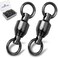 FishTrip Ball Bearing Fishing Swivels 30pcs 0#-10# Barrel Swivels Fishing Tackle with Stainless Steel Solid Welding Ring for Saltwater Freshwater High Strength (Size 1)