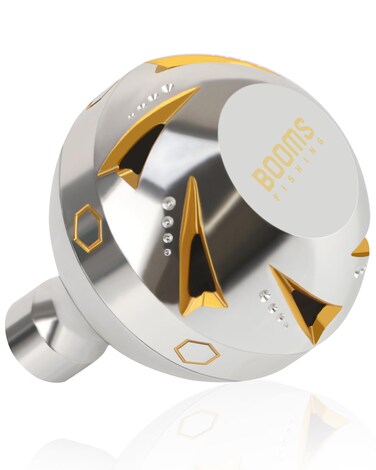 Booms Fishing K01 Power Knob for Shimano Stradic Sedona Sustain Daiwa Ballistic Fuego Tatula Saltwater Spinning Reel Handle, 38mm, Silver