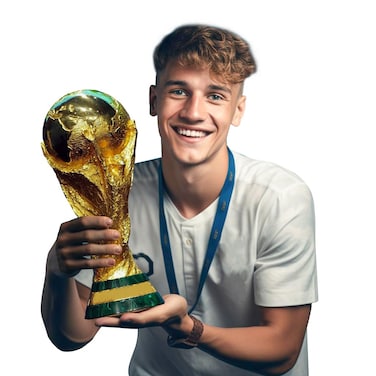 CHTRANS 2022 World Cup Replica Resin Soccer Collectibles Sports Fan Trophy Gold Bedroom Office Desktop Decor (5.1IN)