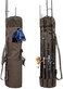 Allnice Sturdy Canvas Fishing Rod &amp; Reel Organizer Bag Travel Carry Case Bag- Holds 5 Poles &amp; Tackle (Khaki)
