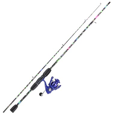Sougayilang Fishing Rod Combo, 2-Piece 6-Foot Graphite &amp; Fiberglass Rod with Anti-Reverse Spinning Fishing Reel (1Pack)