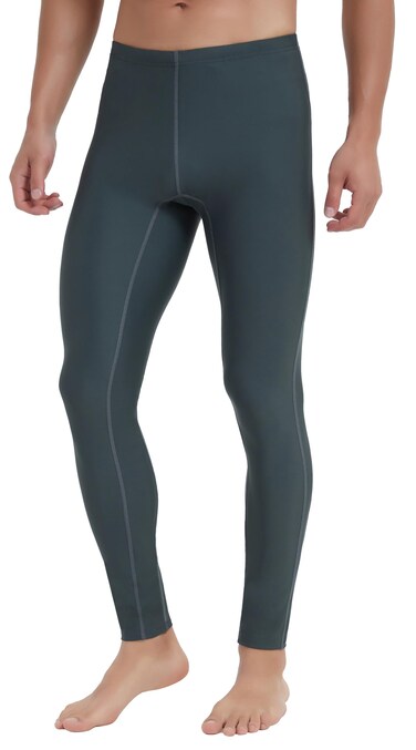Ubestyle UPF 50+ Men's Active Surfing Water Leggings Swim Pants Swim Tights Beach Pants Sun Protective Black (U3006GRAYL)