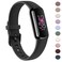 AK Sport Band Compatible with Fitbit Luxe Bands for Women Men, Soft Silicone Replacement Sport Straps Wristbands for Fitbit Luxe Fitness and Wellness Tracker (Small,Black)