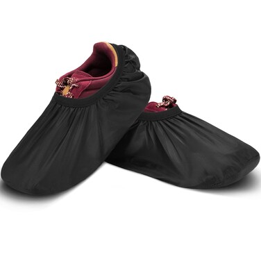 Geyoga 2 Pieces Bowling Shoe Covers for Bowling Sports Bowling Equipment Men Shoe Covers Women Shoe Protector Covers Polyester Shoe Accessories for Bowling Shoe Game Sports Supplies(Large,Black)