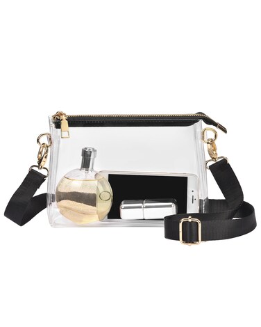 BS-VOG Clear Purse for Women Stadium Approved, Clear Bag for Stadium Events with Zipper, Clear Crossbody Bag for Concert
