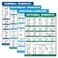 Palace Learning 4 Pack - Dumbbell Workouts + Bodyweight Workouts + Stretching Exercises + Kettlebell - Set of 4 Workout Charts (18&rdquo; x 24&rdquo;, LAMINATED)