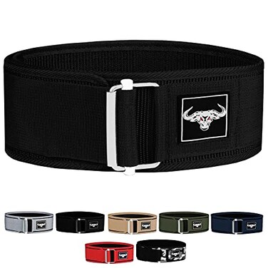 IBRO Quick Locking Premium Weight Lifting Belt - Back Support for Powerlifting, Cross Training &amp; Gym Bodybuilding - 4 Inch Nylon Men and Women with Metal Buckle for Core Stability Black M