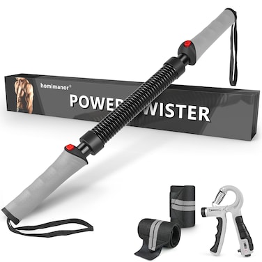 homimanor Adjustable Power Twister Bar - Chest Workout Equipment Arm Exerciser for Shoulder, Forearms, Biceps and Back, Home Gym Upper Body Workout Equipment for Men (44-88 lbs)