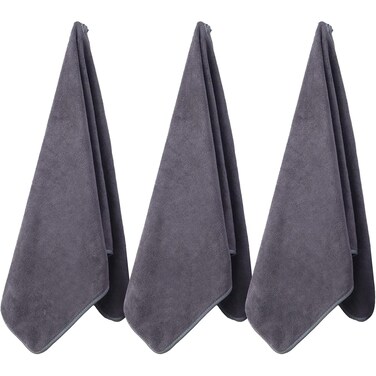 Wuwahold Microfiber Gym Towels Bigger Size Super Soft for Exercise Fitness, Sports, Workout, 380-GSM 15-Inch x 31-Inch Quick-Drying Towels (3 Pack, Pure Grey)