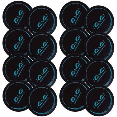 iQinQi Exercise Core Sliders for Working Out, Dual Sided Sliding Discs Use on Hardwood Floors, Workout Glider Discs Abdominal &amp; Total Body Gym Exercise Equipment for Home (16Pcs Black)