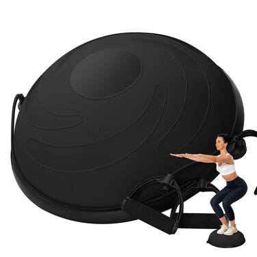 DrfzCa Half Balance Ball, 23 Inch Balance Ball Trainer with Foot Pump for Improving Balance Core Strength and Fitness, Balance Balls Perfect for Home Gym Workout Use