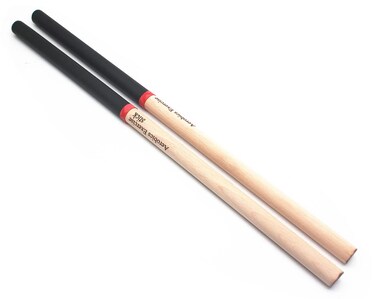TUOREN 2Pcs Wood Cardio Drum Sticks with Non-Slip Rubber Handle Ideal for Drumming, Fitness, Aerobic Class, Exercises (Black)