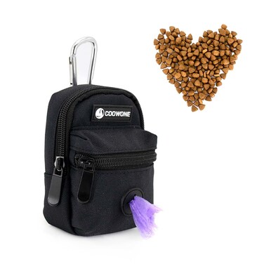 Dog Treat Pouch Dog Poop Bag Holder for Leashes, Pets Snack Container With Inner Small Bag, Puppy Supplies Perfect for Training and Walking - Hands Free Dog Waste Bag Dispenser -Dog Travel Accessories