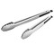 304 Stainless Steel Kitchen Cooking Tongs, 14&quot; and 16&quot; Set of 2 Sturdy Grilling Barbeque Brushed Locking Food Tongs with Ergonomic Grip, Black