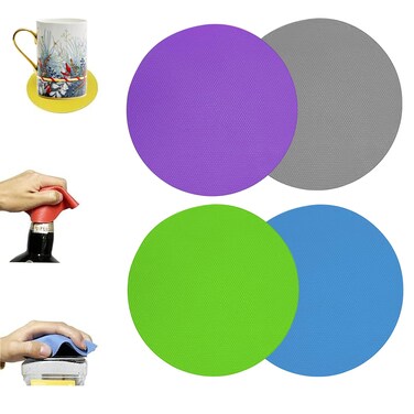 Multi Function Can Opener, Jar Opener Kit, 4 in 1 Bottle Opener with Non Slip Rubber Jar Gripper Pad for Arthritis Weak Hands (Style One)
