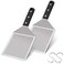 Leonyo Metal Spatula 2 PCS, Heavy Duty Stainless Steel Griddle Burger Spatula, as Barbecue Hamburger Turner Grilling BBQ Griddle Accessories, Triple Rivets &amp; 2 x S Hook, Dishwasher Safe, Smash Burgers