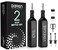 2 Pieces Oil and Vinegar Dispenser Set,Black &amp; White Olive Oil Bottle Dispenser with Caddy Holder and Stainless Steel Spout,17oz Cute Vintage Glass Cruet Set for Farmhouse Kitchen（BLACK）