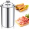 Skylety 1 Piece Meat Press Maker Stainless Steel Ham Press Maker with Thermometer Sandwich Deli Meat Press Bacon Ham Maker for Making Homemade Healthy Deli Seafood Poultry Patty Meat Cooking Tool