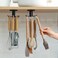 EigPluy 2pcs Under Cabinet Kitchen Utensil Hooks,360&deg; Rotating Drilling Free Adhesive Utensils Hanging Rack for Tools/Towel/Knife (Black)