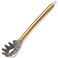 Gold Spaghetti Spoon, Berglander Non-stick Silicone Pasta Server With Titanium Gold Plating Handle, Spaghetti Server For Cooking, Pasta Fork, Noddle Fork, Dishwasher Safe, Easy to Clean