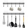 HOMEBROS Kitchen Utensil Rack Wall Mount, Black Adhesive Kitchen Utensil Hanger No Drilling Kitchen Utensil Holder Space Saving Kitchen Wall Hooks for Kitchen Bathroom Camper 2 Pcs