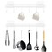 HOMEBROS Kitchen Utensil Rack Wall Mount, White Adhesive Kitchen Utensil Hanger No Drilling Kitchen Utensil Holder Space Saving Kitchen Wall Hooks for Kitchen Bathroom Camper 2 Pcs