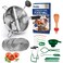 Food Mill Stainless Steel With 3 Grinding Discs and Complete Canning Supplies Starter Kit of 8-Includes Tongs, Jar Lifter, Wrench, Lid Lifter, measurer,Funnel,Labels,Multifunctional Spoon(GJ-OG-GR)