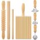 Tioncy 7 Pcs Gnocchi Pasta Making Tool, Wood Gnocchi Board with Ravioli Stamp and Rolling Pin Set, Gnocchi Pasta Maker for Homemade Pasta, Kitchen Gift for Pasta Lovers Baking(Pasta Style)