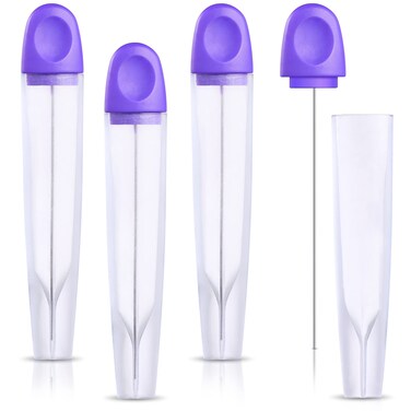 Cake Tester 4 Pieces Stainless Steel Baking Tester with Cover Reusable Metal Cake Tester Mini Cupcake Tester Baking Cake Tester Needle Sticks for Bread Pastry Biscuit Muffin Cookie Baking Tools