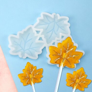 mostsom 2pcs/lot Maple Leaf Design Lollipop Epoxy Mold Chocolate Cake Silicone Mould Cake Decorating Tools Kitchen Supplies Bakeware (B_ Maple Leaf)