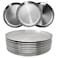 WANBY Stainless Steel Plates 9 inch Metal Lightweight Steel Plate Unbreakable Dinner Dishes Plates Set Non-Toxin Dishwasher Safe BPA Free and Healthy (10 Pcs)