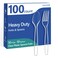 100 Count Plastic Silverware Heavy Duty -50 Forks, 50 Spoons, BPA-Free, Heat Resistant, Disposable Plastic Utensils Set, Plastic Cutlery Set, Plasticware Suitable for Party Everyday Use
