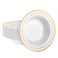 Goodluck 25 Pack Plastic Bowls with Gold Rim, 12oz Disposable Soup Bowls, Heavy Duty Dessert Bowls for Weddings, Parties, Dinners, Catering, Thanksgiving and Everyday Use