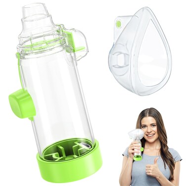 Soft Silicone Inhaler Spacers for Adults and Kids - Fun and Colorful Nessi OTC Spacer (Adult-Green)