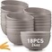 Geosar 18 Pcs Unbreakable Cereal Bowls 24 Oz Microwave and Dishwasher Safe Wheat Straw Fiber Lightweight Bowl Soup Bowls Kitchen Bowls for Serving Salad Dishes Oatmeal(Gray)