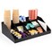 SZQINJI Coffee Condiment Organizer Holder 10-Compartment Break Room Coffee Condiment Caddy Cup Storage Holder Black