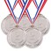 Hilitchi 5Pcs Silver Award Medals - Olympic Style Winner Medals 2nd Place Medals with Ribbon (Silver)