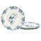 fanquare 8" Bone China Dessert Plates Set of 4, European Blue Floral Pasta Bowls Set, Porcelain Salad Plates for Soup, Microwavable Plates