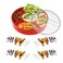Taco Tuesday Kit, Taco Tuesday Complete Taco Serving Set, Taco Bar Serving Set for a Party with 4 Taco Holders, Detachable Rotatable Lazy Susan Tray，Unique Couple &amp; Housewarming Gift Set Ideas (Red)