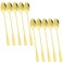 Long Handle Stirring Spoon, DaKuan Set of 10 Stainless Steel Mixing Spoon for Iced Tea, Coffee, Cocktail, Milkshake, Cold Drink- Gold